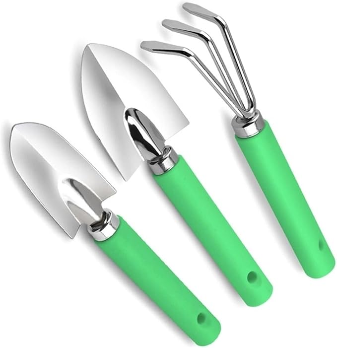 Garden ShovelGarden Trowel 3pcs Mini Garden Shovel Rake Spade Bonsai Tools Set Wooden Handle for Flowers Potted Plant Garden Tools (Color : 3)