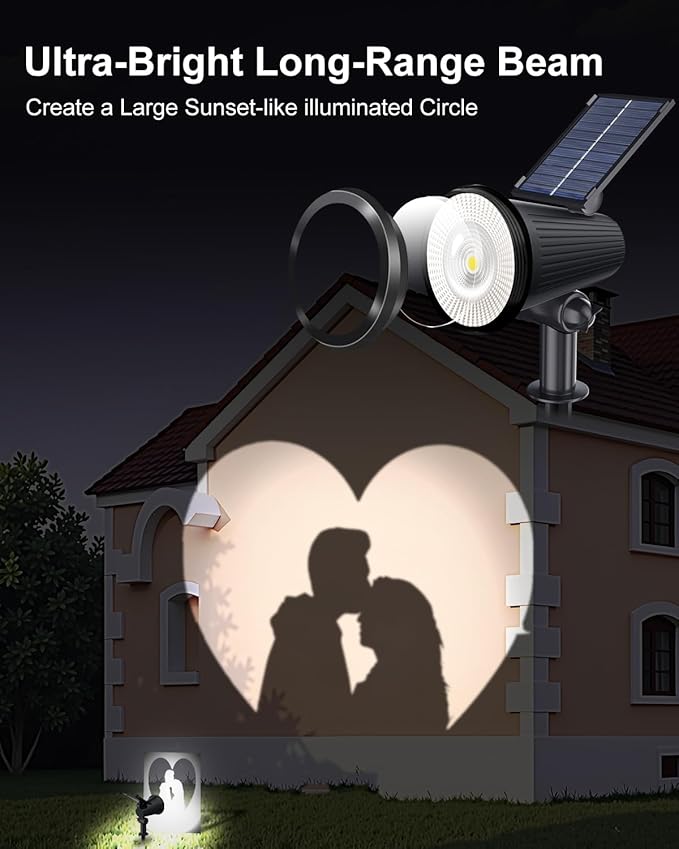 Solar Powered Spotlights Outdoor Waterproof Sunset Spot LED Lights Ultra Bright for Tree Flag Lawn Statue Pool Garden House Wall Yard Path Outdoor Landscape Uplighting 6 Pack Cool White