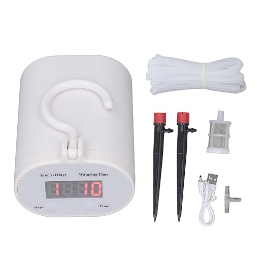 Automatic Drip Irrigation Kit for Indoor Potted Plants Self Watering System with Timer Easy DIY Installation Water Saving and Battery or USB Powered (Support 2 Pot Sprinkler)