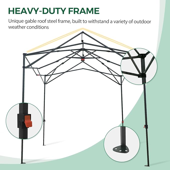 6x6 Pop Up Greenhouse Instant Walk in Green House with PE Cover Power Ports Roll up Doors &amp Windows for Indoor Outdoor Plant Growing Green