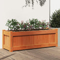 Garden Planter Solid Pine Wood Welded Wire Basket Raised Bed Galvanized Steel Fencing for Garden Walls Brown Wax Finish 35.4 x 12.2 x 12.2 in