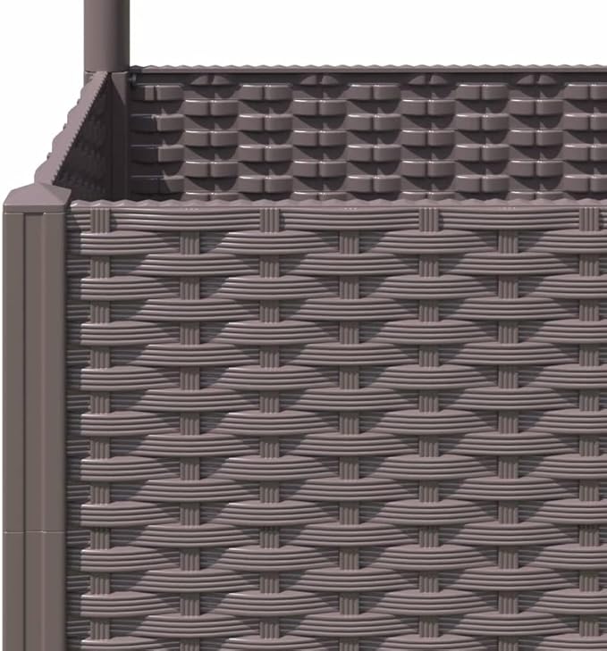 Brown Polypropylene Outdoor Garden Planter 15.7x15.7x53.5 Inch Square Raised Planter Box with Trellis for Climbing Plants
