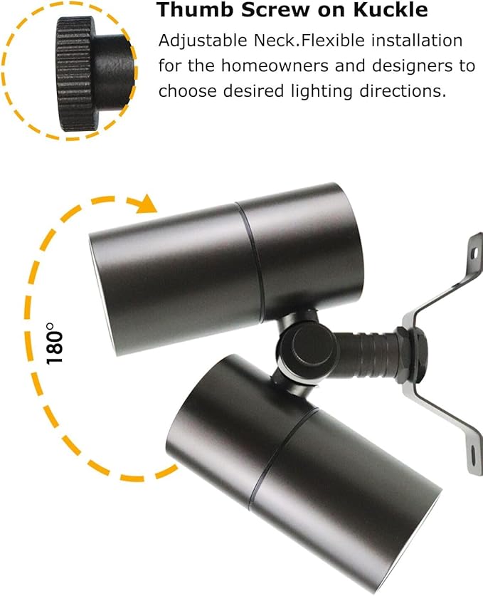 Cheopha 12V Outdoor Low Voltage Landscape Down Light Replaceable 5W MR16 LED Bulb (2700K Warm White) IP65 Waterproof Aluminum Spotlight for Tree Garden Lawn and Yard Lights 1-Pack