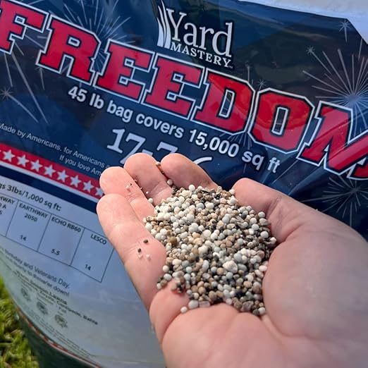 Freedom 17-7-6 Granular Lawn Fertilizer 45lbs - Covers 15000 Square Feet Includes Magnesium Chelated Iron and BioNite