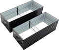 ZeHuoGe 2 Pack Metal Raised Garden Bed Kit Outdoor - Galvanized Planter Boxes Set Rectangle Vegetable &amp Flower Beds for Fruits Planting (8FT x 4FT x 2FT)