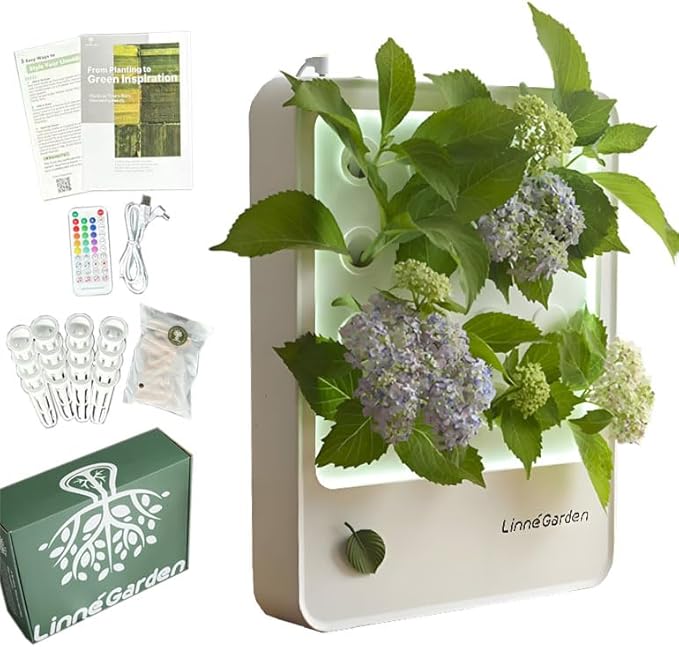 Indoor Hydroponic Growing System Desktop Herb &amp Vegetable Grow Light with LED Grow Lamp - Hydroponic Cultivation Harvest Lettuce (Gray)