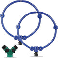 2Pcs 360° Tree Water System Tree Watering Ring 13 Inch Circle Sprinkler and Irrigation System Targeted Water with Y Hose Splitter for New Tree Outdoor Plants Raised Garden Beds Shrubs (Blue Small)