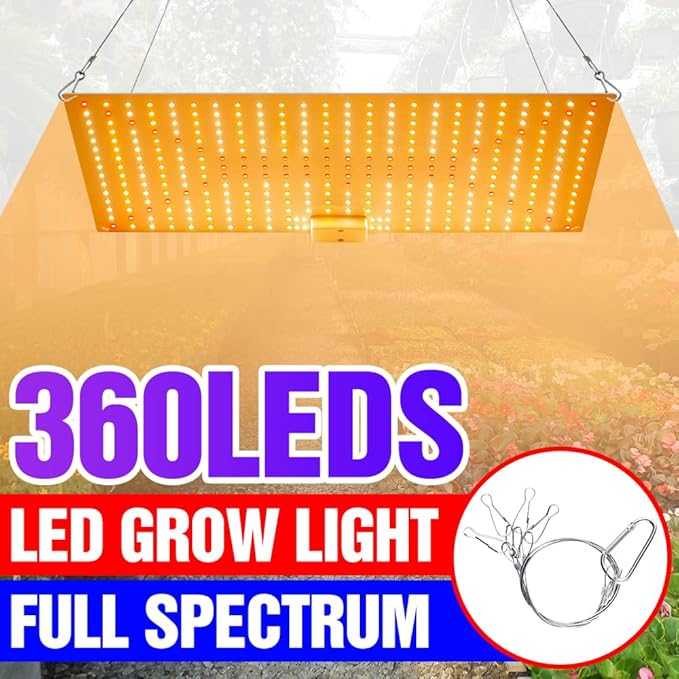 2PCS 1200W LED Planting Lights 360leds Full Sperturem Grow H1 Lamp Use with 2835 SMD Sunlight Full Spectrum Grow Lights for Seeds Indoor Plants Veg and Bloom Grows Lamps with UV IR &amp Driver Dimmab