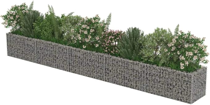 Gabion Raised BedRaised Bed Outdoor Garden Stone Basket Planter Raised Vegetable BedSteel Garden Decoration Galvanized Steel 177.2x19.7x19.7