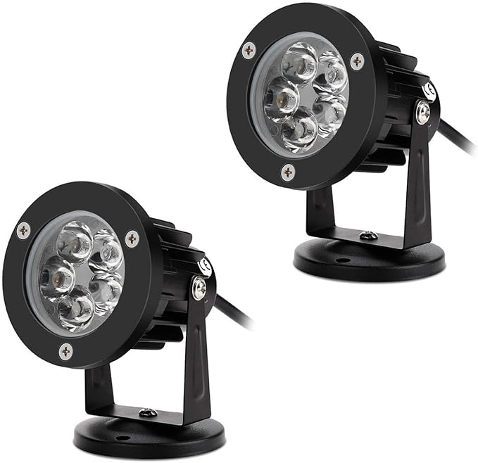 LED Beam Spotlight 1/2PCS Ground Spotlight Lights IP65 Waterproof Terrace Lawn LED Tree Floodlight 5W Adjustable Garden Landscape SpotlightsWhite 2PSC 5w(AC24v)
