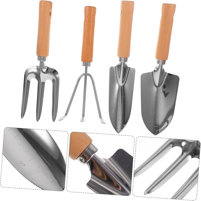 UPKOCH 1set Garden Tool Handle Portable Gardening Accessories for Planting Digging Weeding Comfortable Grip Garden Rake Trowel Spade