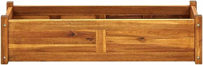Durable Acacia Wood Raised Bed Planter: Deep Wide Design for Abundant Growth - Brown 100 x 30 x 25 cm