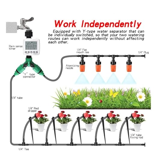 Automatic Irrigation System Home Drip Irrigation Watering Kits System Sprinkler with Smart Controller for Garden Bonsai