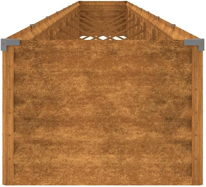 Corten Steel Raised Bed 303.1x19.7x14.2 in Outdoor Planter for Veggies Flowers &amp Herbs Easy Assembly