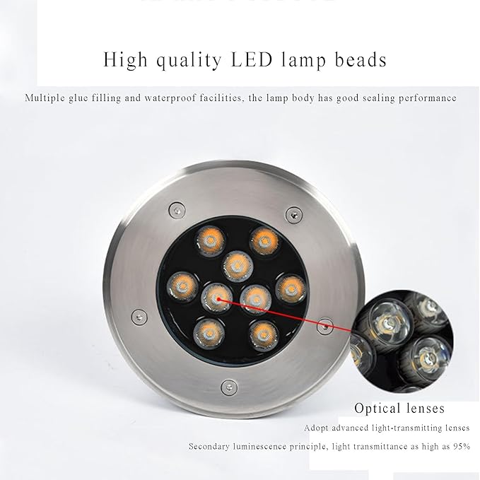Outdoor Buried Lights Recessed Ground Light IP66 Waterproof AC85-265V LED Underground Light for Garden Path Piazza Walkway Landscape Spotlight