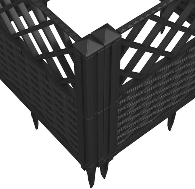 Black Garden Planter Welded Modular Cage with Steel Wire Grid Design for Balcony Patio Raised Bed &amp Landscape - Baskets Fencing 188 Characters