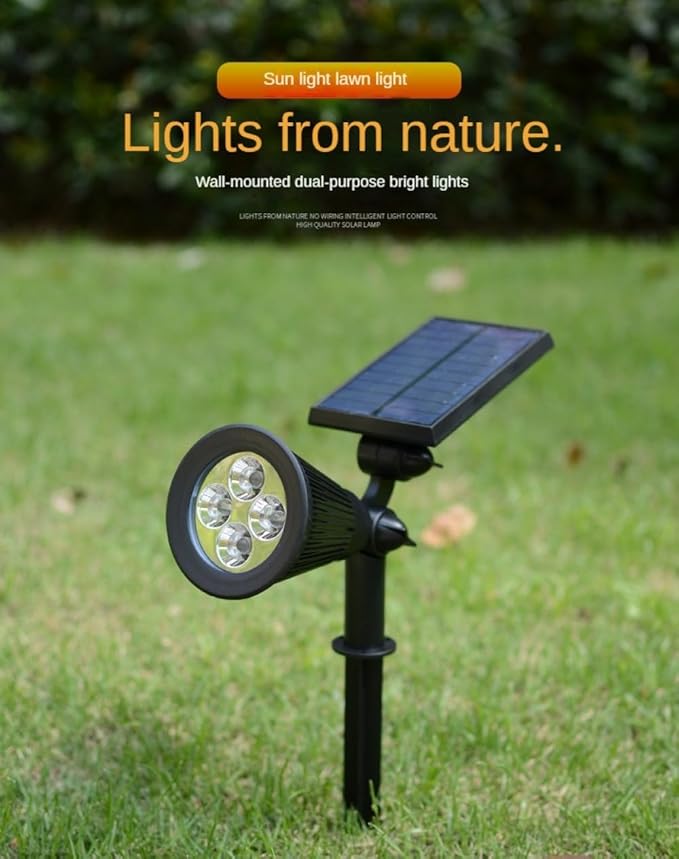 Outdoor Waterproof IP68 Solar Lights Lawn Lights Solar Spotlights with 3 Lighting Modes Suitable for Courtyard Lawn Patio Garden and Pathway Landscape Lighting