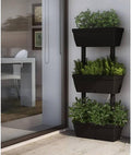 Garden Planter 6 pcs 39.4 Anthracite TPR Weatherproof UV-Proof Raised Garden Bed for Outdoor Plants Balcony &amp Terrace Gardening Expandable Design