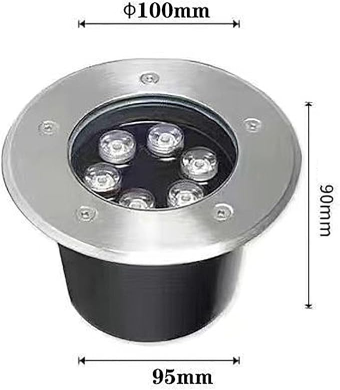 LED Landscape Lights - Outdoor Buried Lights Round Decorative Lighting Light IP67 Waterproof Embedded Led Spot Lights Garden Patio Floor lamp RGB with remotYellow-6W