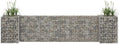 Large Raised Garden Bed 102.4 x 15.7 x 23.6 in Silver Metal Gabion Planter for Outdoor Flowers Vegetables Patio Trough Planter Box Industrial Style