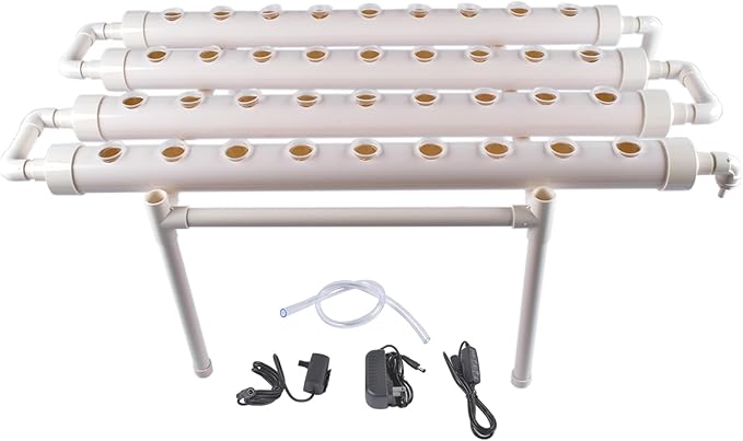 Floor-Standing Hydroponic Growing System Kit for Soilless Gardening – PVC Pipe Vertical Planter for Leafy Greens Herbs &amp Flowers