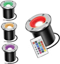 4PCS Outdoor Recessed Spot Light - Landscape Lights IP67 Waterproof Stainless Steel Color Changing Garden Buried Lights AC 12V-24V With Remote Control Spotlights Lawn Ground Lights(3W(24V))