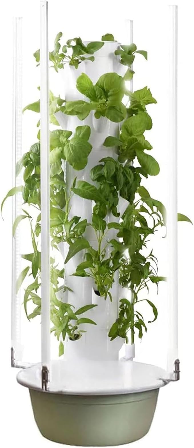 Vertical Hydroponic Garden TowerHydroponic Germination Kit5/7/9-Tier Hydroponic Tower Home ing Syst-emwith LED Grow Lightfor Indoor Herbs Fruits and Vegetables7Layers