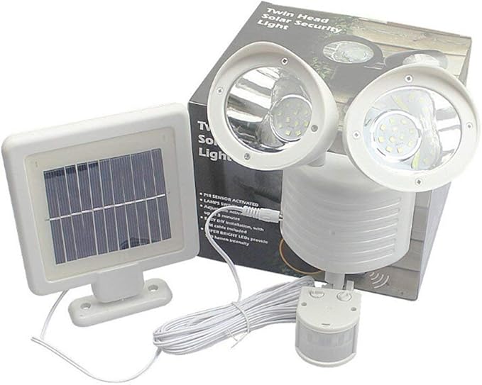 22 LED Solar Lamp Lights Human Sensor Light Double Head Garage Spotlight Waterproof Courtyard Landscape Corridor Wall Light