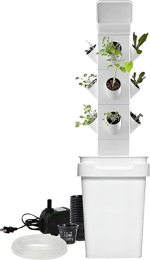Garden Hydroponic Growing System Vertical Tower - Vegetable Plant Tower Gardening Lover - Automate Aeroponics Mini Indoor Outdoor Home Grow Herb 20Plants/1pc