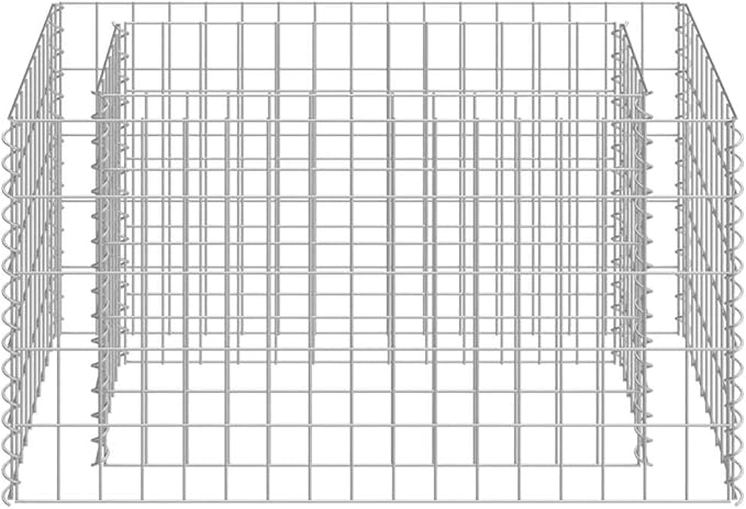 Gabion Raised Bed Silver Galvanized Steel Medium Durable Gardening Pots &amp Planters 143569