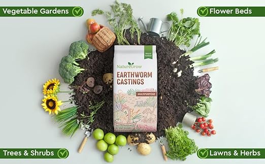 Earth Worm Castings 15LB - Organic Fertilizer Includes Humic Acid - Pure Worm Castings for Gardening