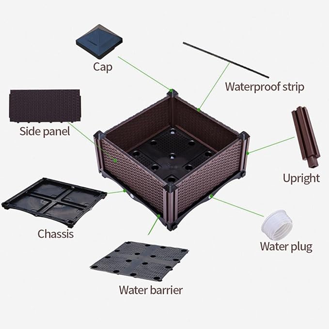 SOGA 40cm Raised Planter Box – Outdoor Plastic Garden Bed with Legs for Growing Vegetables Herbs &amp Flowers Durable Container for Patio Balcony &amp Backyard Gardening