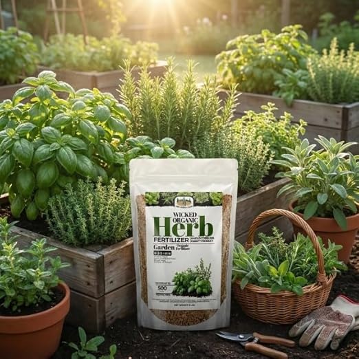 Old Cobblers Farm™ Wicked Organics Organic Herb Fertilizer- All-Natural Slow Release Plant Food for Garden Herbs – Supports Healthy Growth Flavor and Soil Vitality (5lbs|10lbs|15lbs|20lbs) (15 lbs)