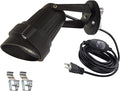 Kiven Plug in LED Indoor/Outdoor Waterproof Spotlight with 9.84 FT Plug-in Cord 5 Watts Plug in Accent Light with Vinly Siding Hooks for Plants Porch GardenVinly Siding(Cool White) Black