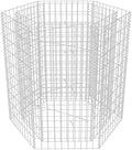 vidaXL Gabion Raised Bed Hexagonal Garden Outdoor Flower Box Planter Plant Vegetable Growing Container Balcony Patio Backyard Barrier Steel 39.4