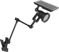 Outdoor Solar Power Daylight Spotlight Black Clip Mount Adjusted Angle Telescopic Arm Waterproof Easy to Install Spot Lamp for Landscape Yard Balcony