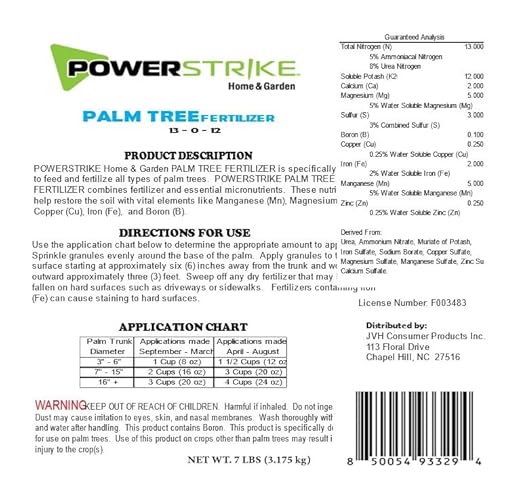 Power Strike Palm Tree Fertilizer. 7 LB Pail with Free Measuring Scoop. Fortified with Iron (Fe). Formulated to Address Common Palm Deficiencies. Includes micronutrients Palms Need to Thrive. (7LB)