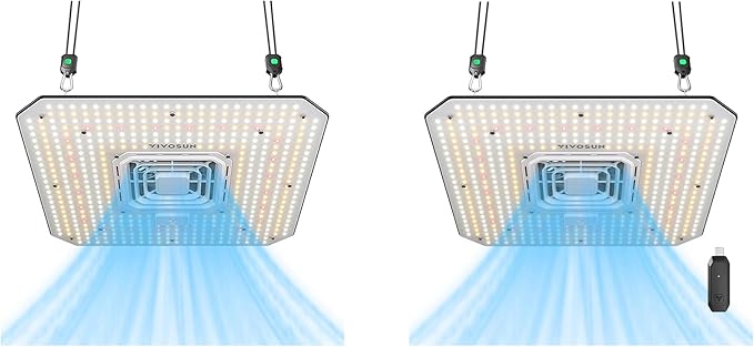 VIVOSUN AeroLight A150SE and AeroLight A150SE LED Grow Light 150W with Integrated Circulation Fan &amp GrowHub Controller E25 Compatible with App and E42A for 4x2/3x3 Grow Tent