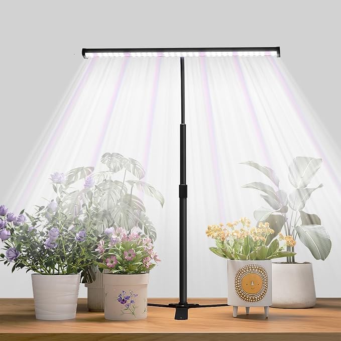 Super-Bright Grow Light for Indoor Plants 6000K 108LEDs Full Spectrum Plant Lamp with Timer 4/8/12Hrs &amp Height Extendable for Home Office Desktop Plants 12V 3A High Power Output for Faster Growt