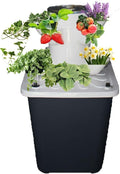 Hydroponic Grow TowerSilent Pump Garden Growing System with Water Tank Automatic Watering Hydroponic System for Herbs Fruits Vegetable(Gray10holes)