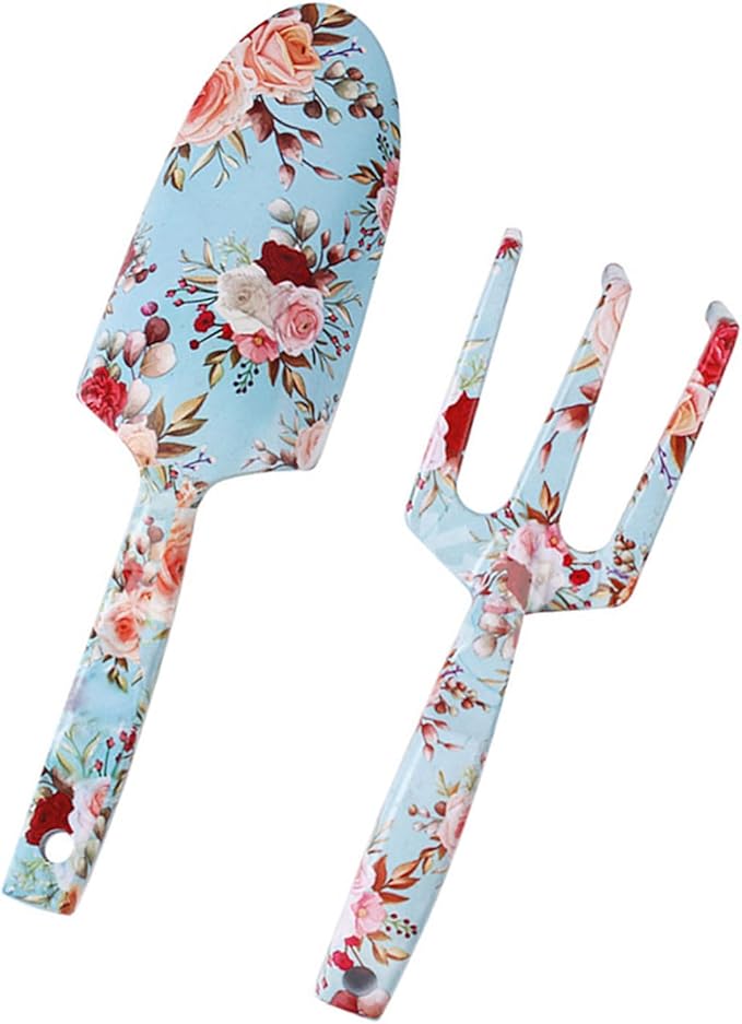 Women ' s Gardening Tool Set Hand Trowel Fork Durability Stainless Steel with Unique Floral Print Perfect for Various Task Gardening Tool for Women