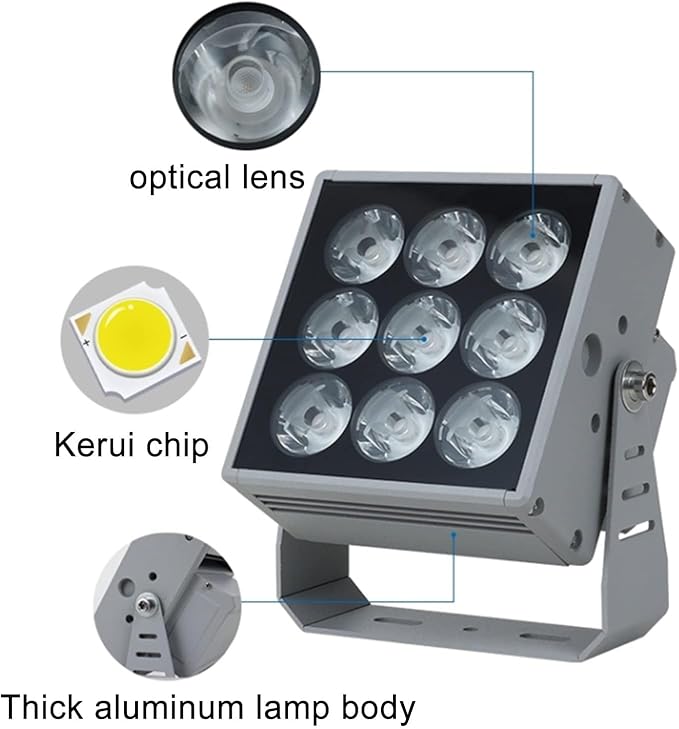 LED Beam Spotlight - LED Long Distance Spotlight Outdoor Building Wall Washer Light Porch Beam Light IP65 Waterproof Landscape Lights Suitable for Exterior Wall Hotel Villa Architectural Lighti