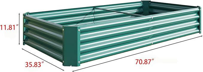 Raised Garden BedRaised Beds for Gardening Outdoor for Vegetables Flowers Ground Planter BoxGalvanized Raised Garden Beds. (Green with 6x3x1ft)