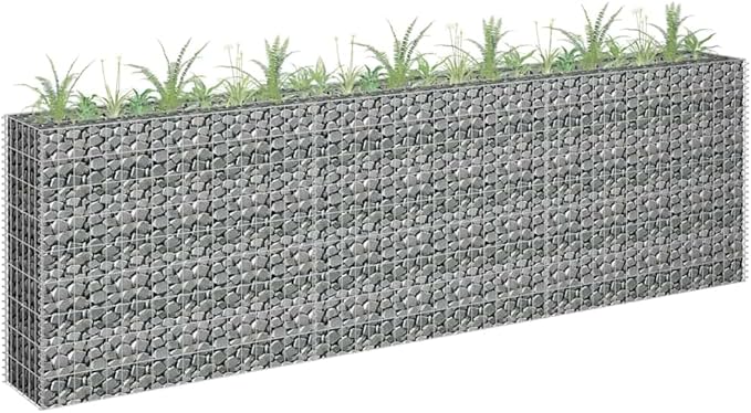 Gabion Raised Bed Silver Galvanized Steel Large Gabion Raised Bed Gardening Pots &amp Planters 145639