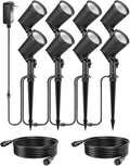 ZYAN 8 Pack Outdoor Landscape Spotlights &amp 2 Packs 6.5ft Extension Cable