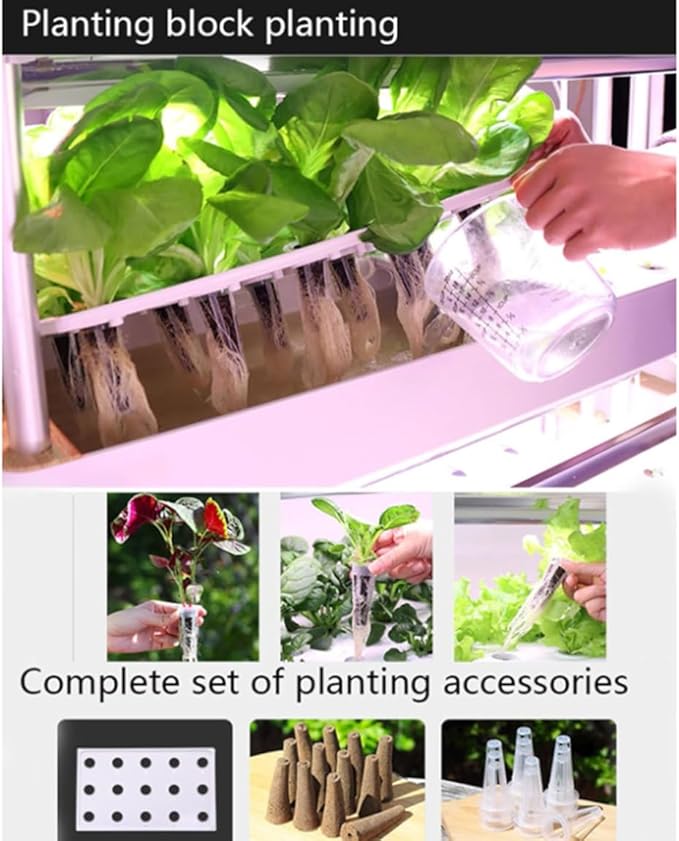 Hydroponic Tower Growing with LED Grow Light 48/64/90/120Holes Indoor Grow Tower Self-Watering Growing Kit with Hydrating Pump Garden Tower Aeroponics Growing Kit90holes