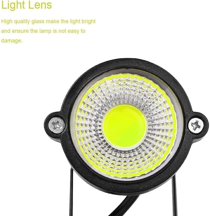 Youngine Pack of 2 12V Low Voltage LED Landscape Lights Waterproof Outdoor Walls Trees Flags Spotlights 5W COB Garden Yard Path Lawn Light with Spike Stand (Cool)NO Plug