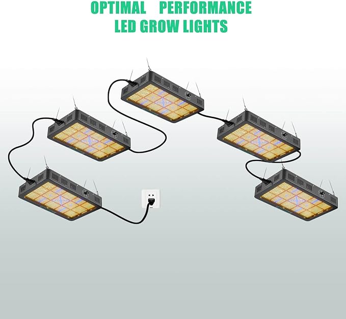 LED Grow Light Dimmable 200W Full Spectrum for Indoor Plants with Daisy Chain Function