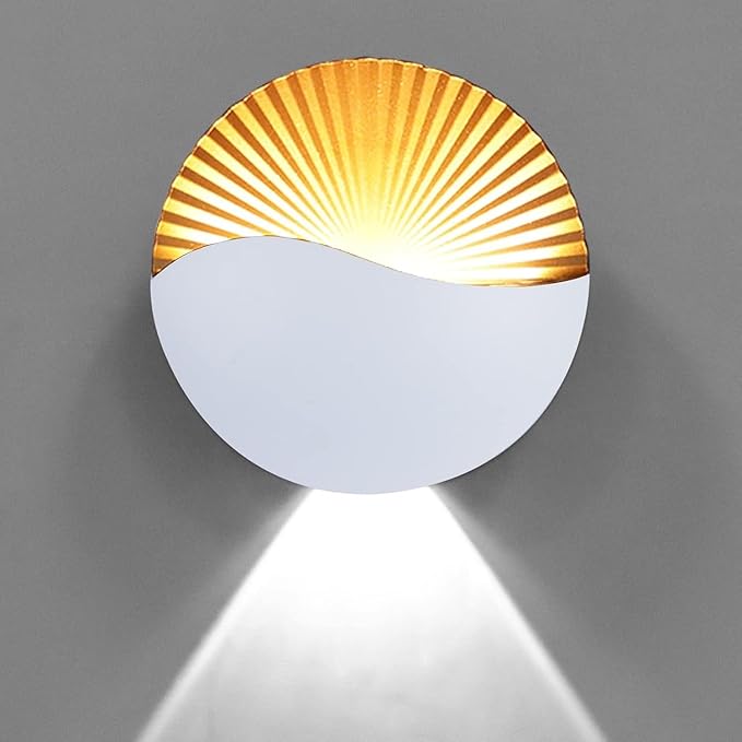 Creative LED Wall Sconce Lights Up Down Aluminium Waterproof IP65 LampIndoor Outdoor for Bedroom Living Room Bathroom Porch Hallway Stairs(White- White1PCS-7W(85-265V))