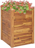 Outdoor Wooden Garden Raised Bed Raised Garden Bed Flower or Vegetable Planter Box for Garden Yard Wood Box for Planting 23.6x23.6x33.1 Solid Acacia Wood